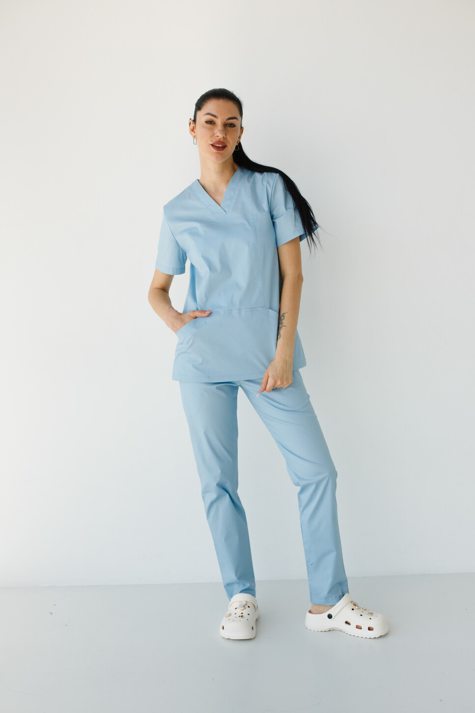 Women's medical suit Topaz azure Elite Stretch 488-333-708 / 492-333-705 (6624456) фото 1