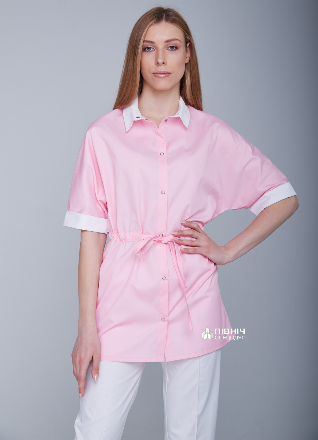 Women's medical blouse "Daria" pink (3399106) фото 1