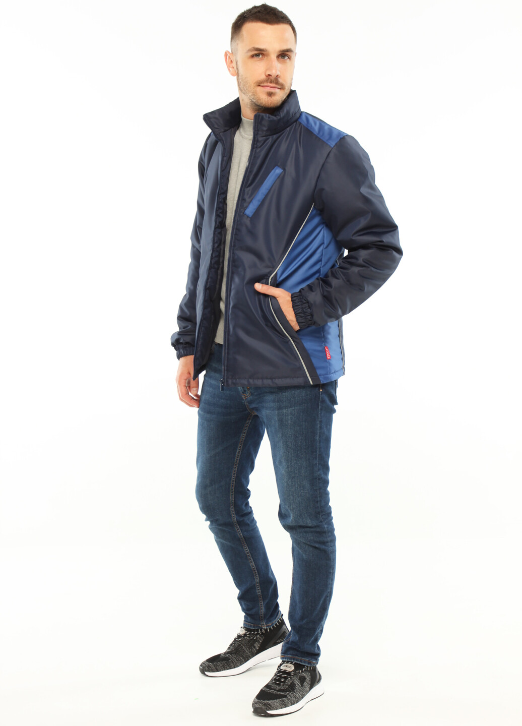 Demi-season jacket - blue and electric blue (180028) фото 4