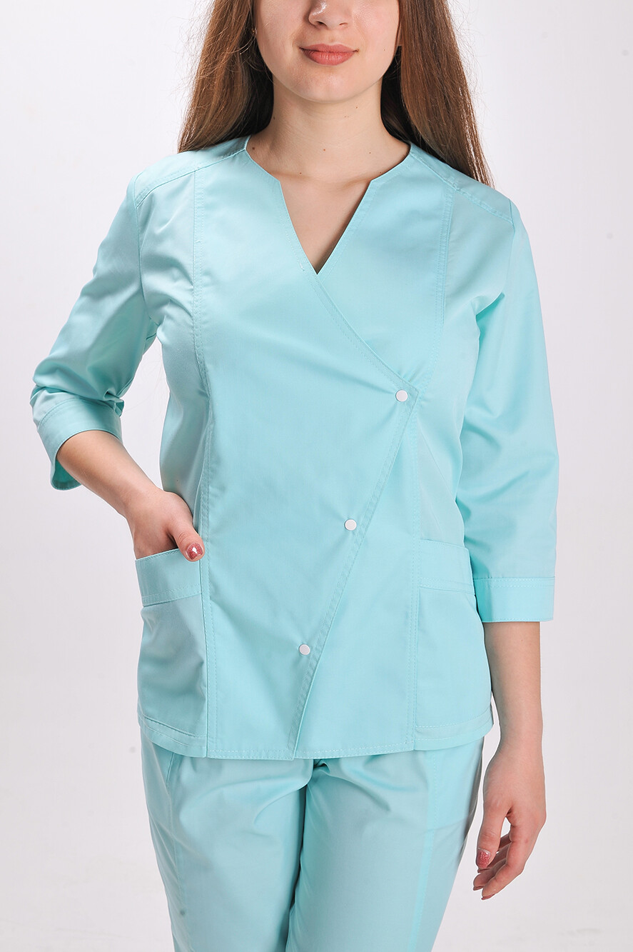 Костюм медицинский Стрелка+Бр. зауженные. COTTON. Ментол (544701) фото 2