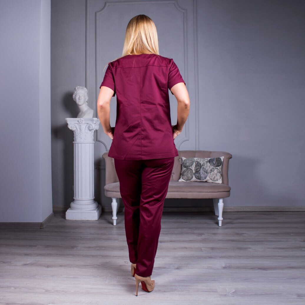 Women's medical blouse "Avicenna" burgundy (534263) фото 4