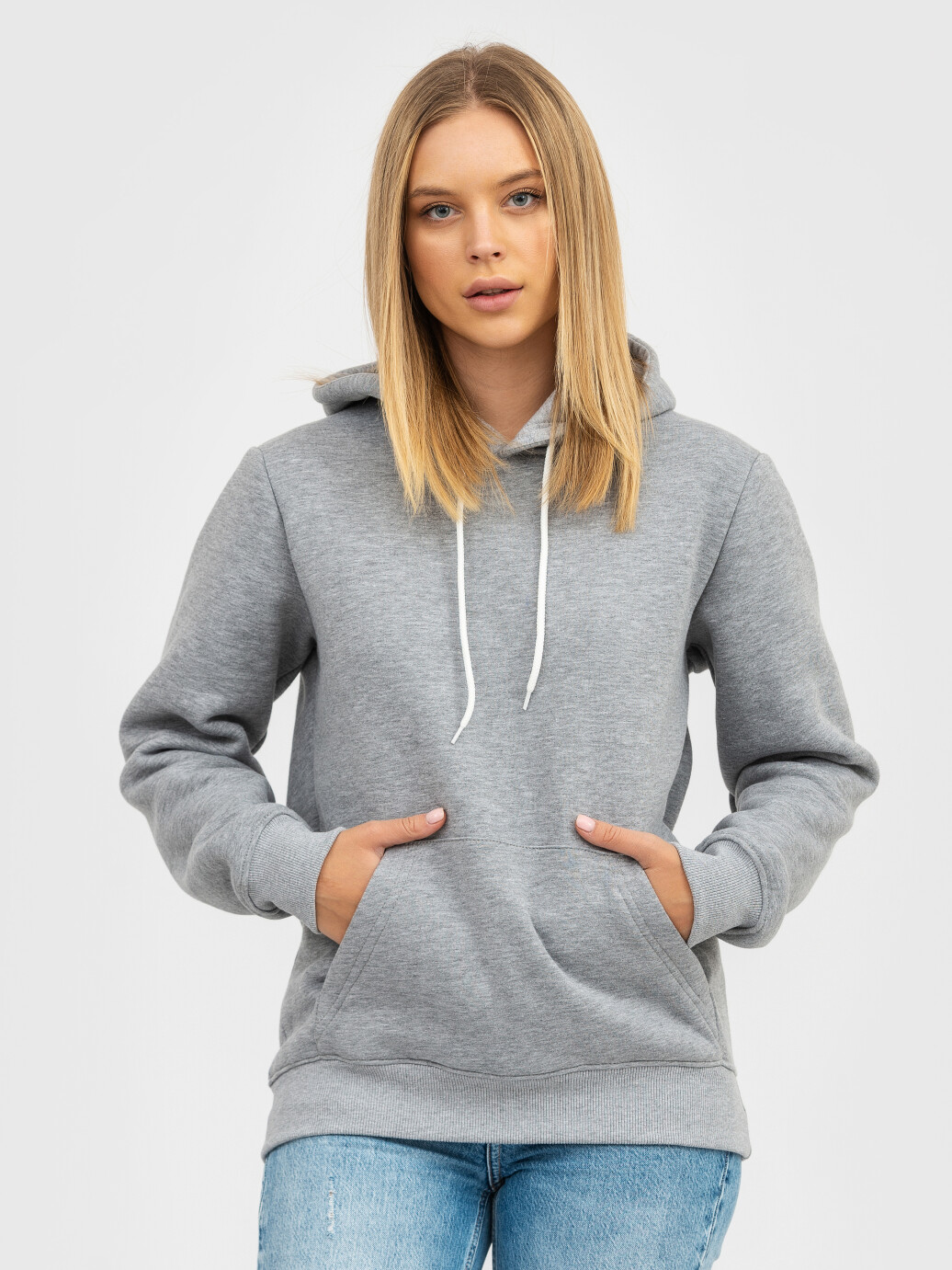 Худи UNISEX с начесом U-0401 серый (5110274) фото 7