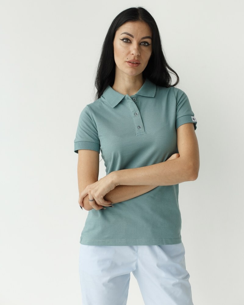 Medical polo for women blue-grey 147-428-677 (6613398) фото 5