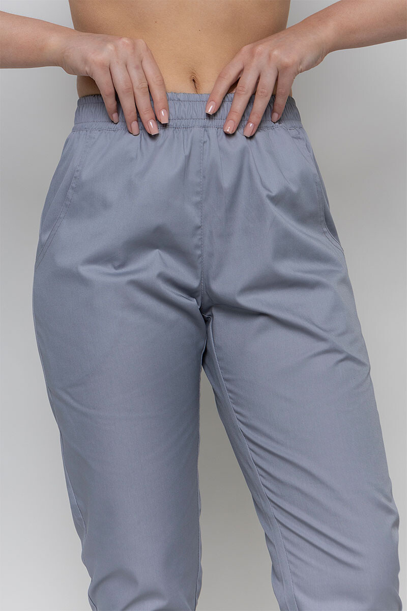 Джоггеры Афина женские 4 кармана, медицинские. Дым. COTTON (5436973) фото 4