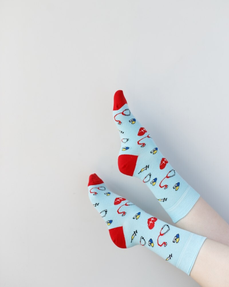 Medical socks with Medicine Blue print 143-333-593 (6613870) фото 3