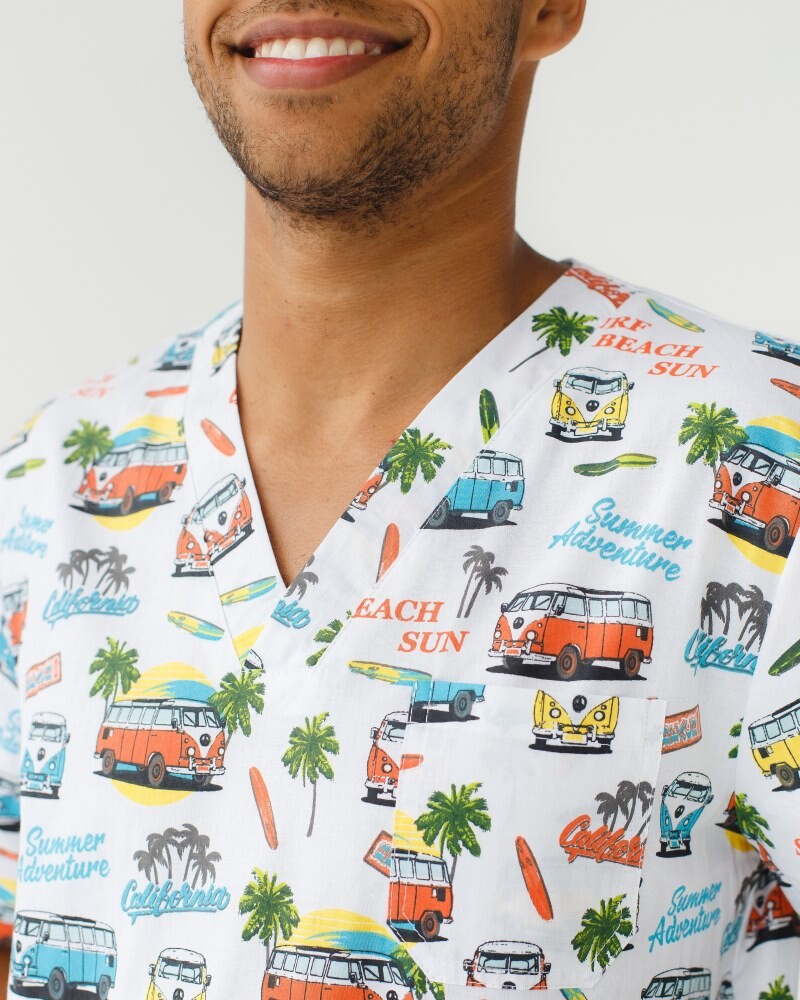 Медичний костюм із принтом чоловічий Граніт Літній вайб чорний/білий 131-321-813 (6613728) фото 4