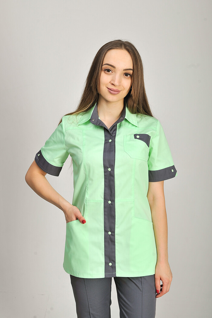 Costume Olga + Br. skinny. COTTON. Salad / asphalt (544666) фото 2