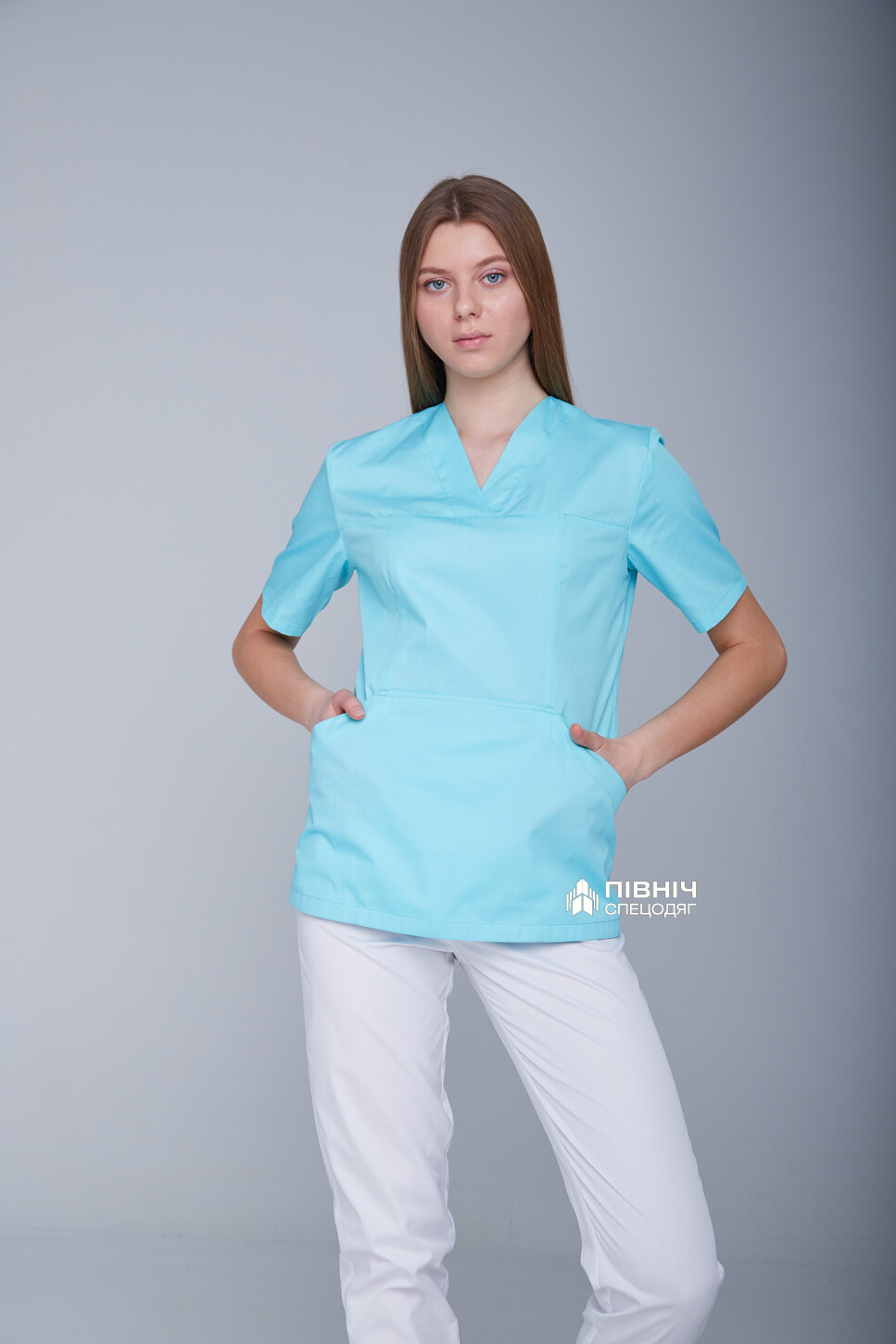 Блуза медицинская женская "МАРИЯ" васильковая (3399150) фото 11
