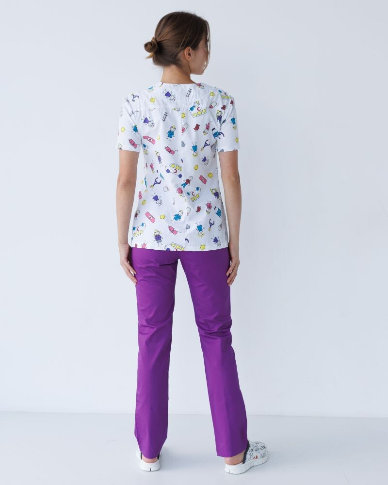 Медицинский костюм с принтом женский Топаз MediKids 137-335-774 (6613276) фото 2