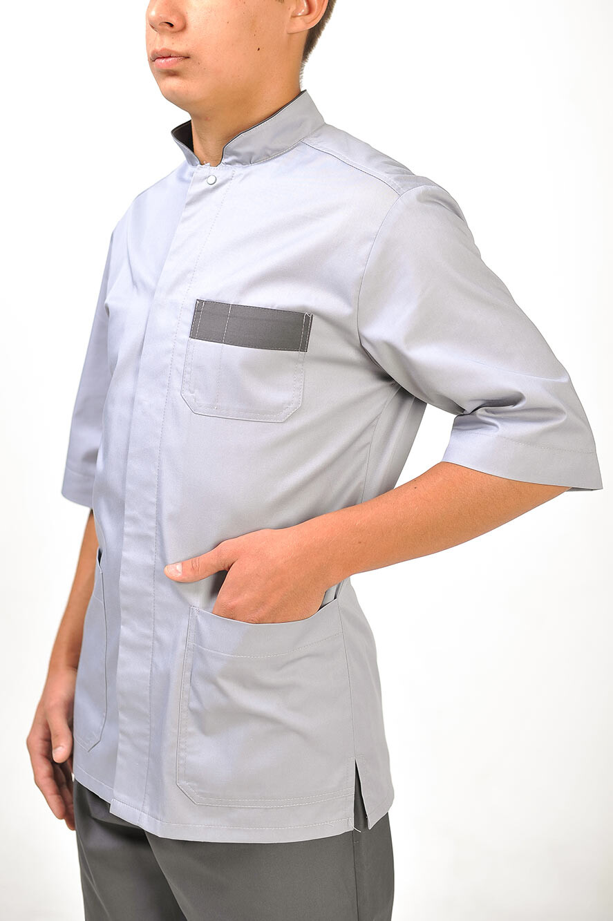 Bravery men's medical jacket, 1/2 sleeve. Smoke / asphalt (545031) фото 8