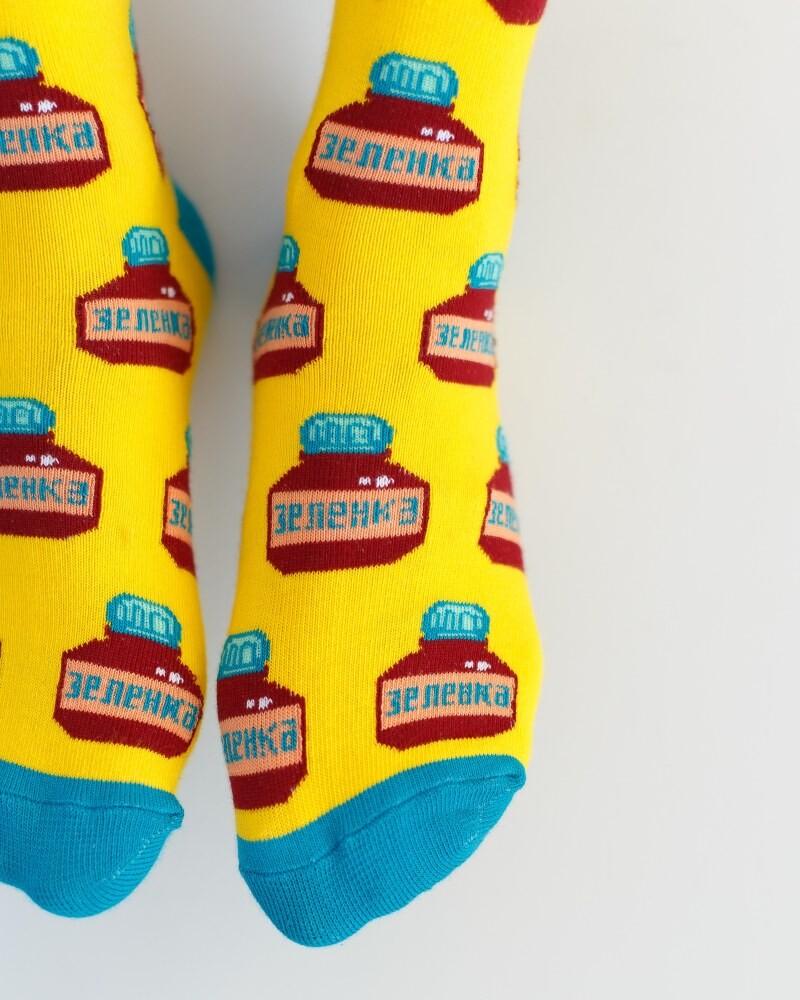 Medical socks with Zelenka print 143-350-833 (6613877) фото 3