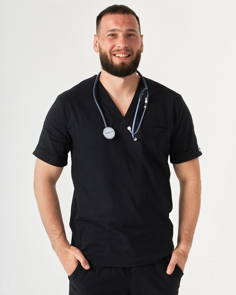 Медицинский костюм мужской Марсель черный  353-321-708 (6613700) фото 3