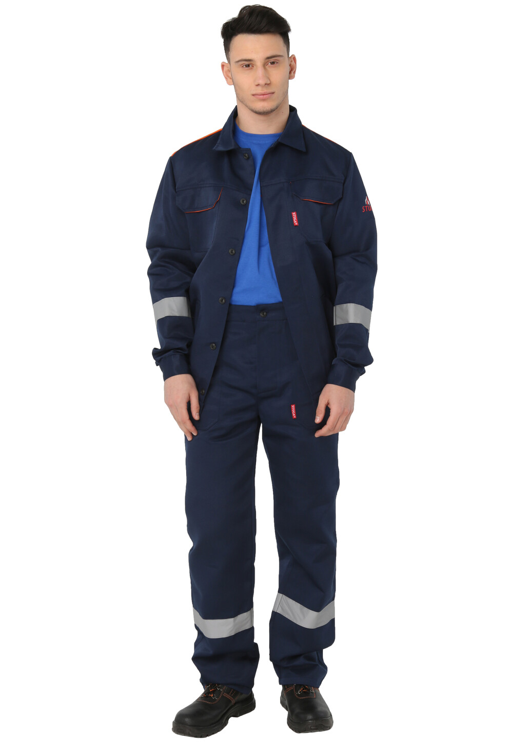 Suit worker "PULSE" with reflective stripes - pants and jacket (10006) фото 1