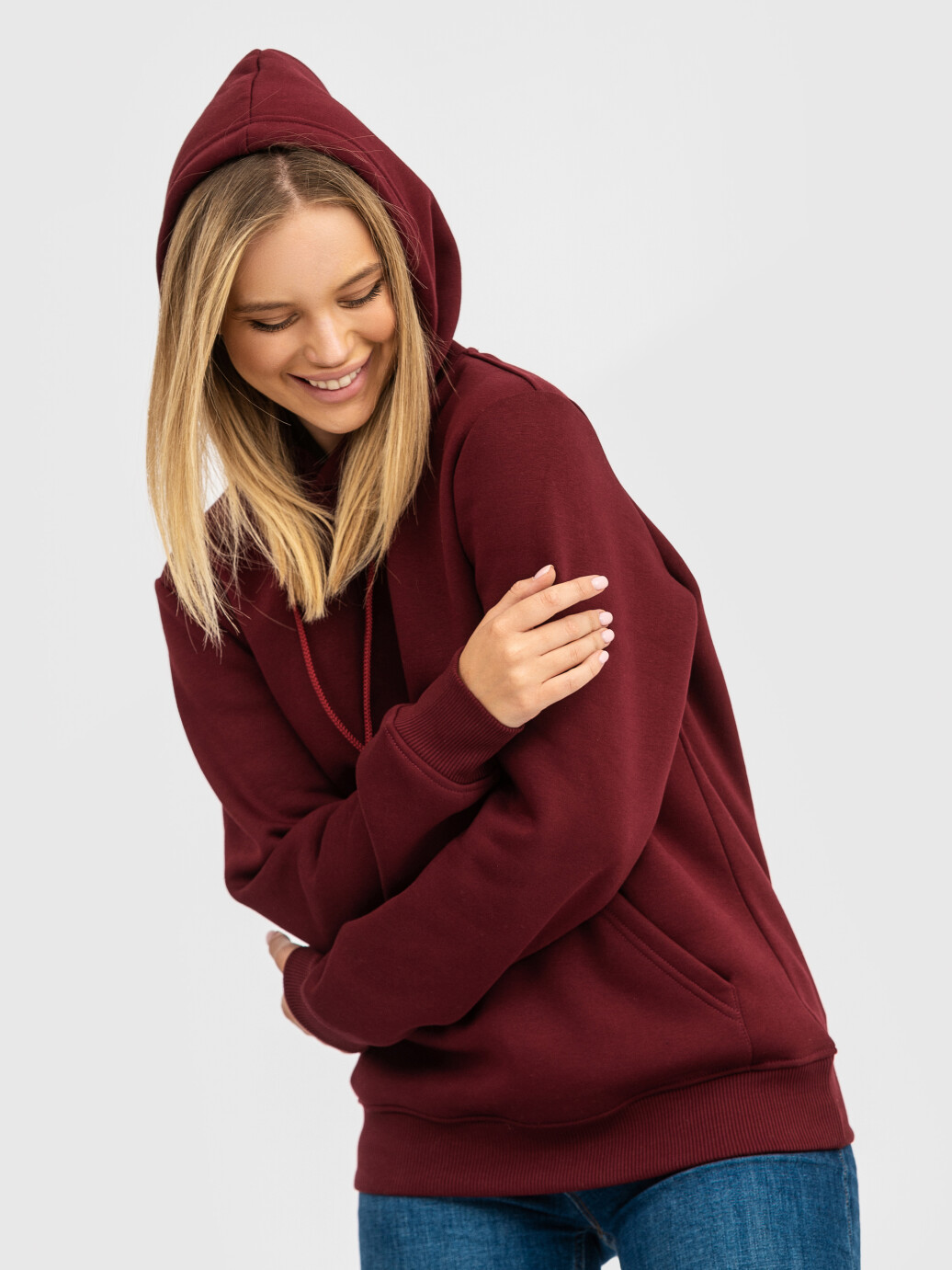 Худи UNISEX с начесом U-0401 бургунди (5110253) фото 7