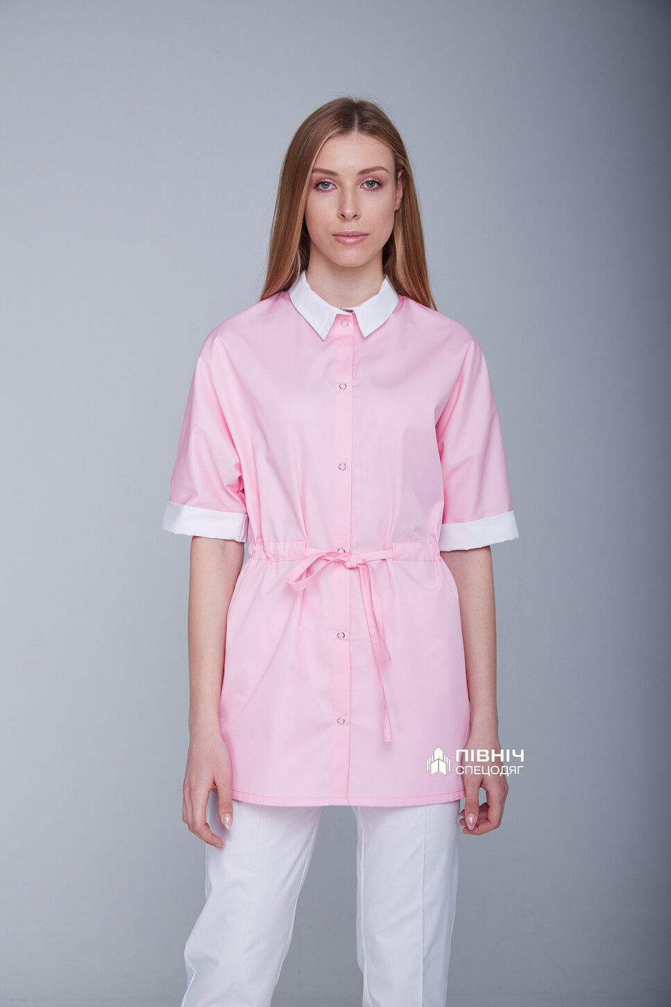 Women's medical blouse "Daria" pink (3399106) фото 13