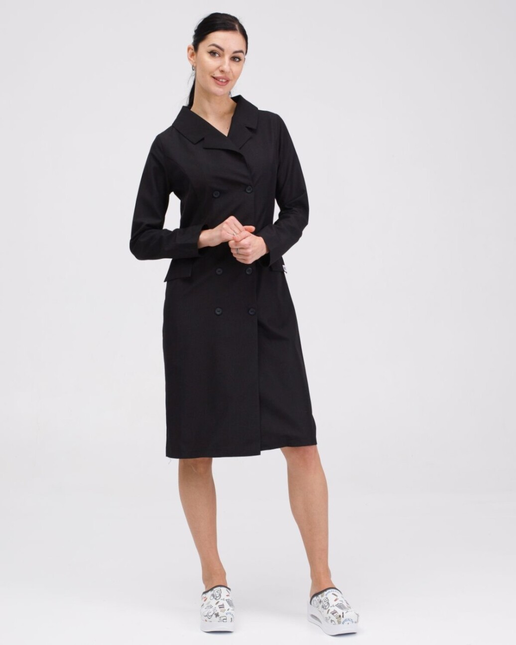 Medical gown women's Monica black 356-321-677 (6613589) фото 7