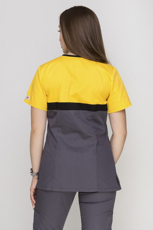 Costume Lydia +Br. Virginia. COTTON. Yellow / asphalt (5410116) фото 5