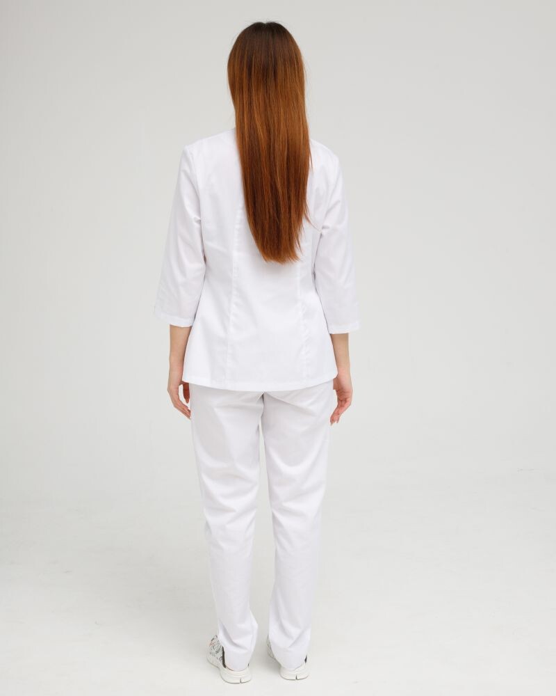 Медицинский костюм женский Элизабет белый  441-324-679 (6613362) фото 2
