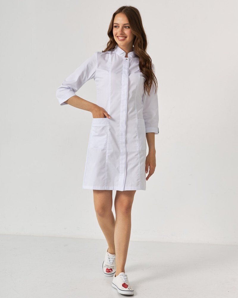 Medical coat for women Sakura white 160-324-678 / 310-324-679  (6613581) фото 7