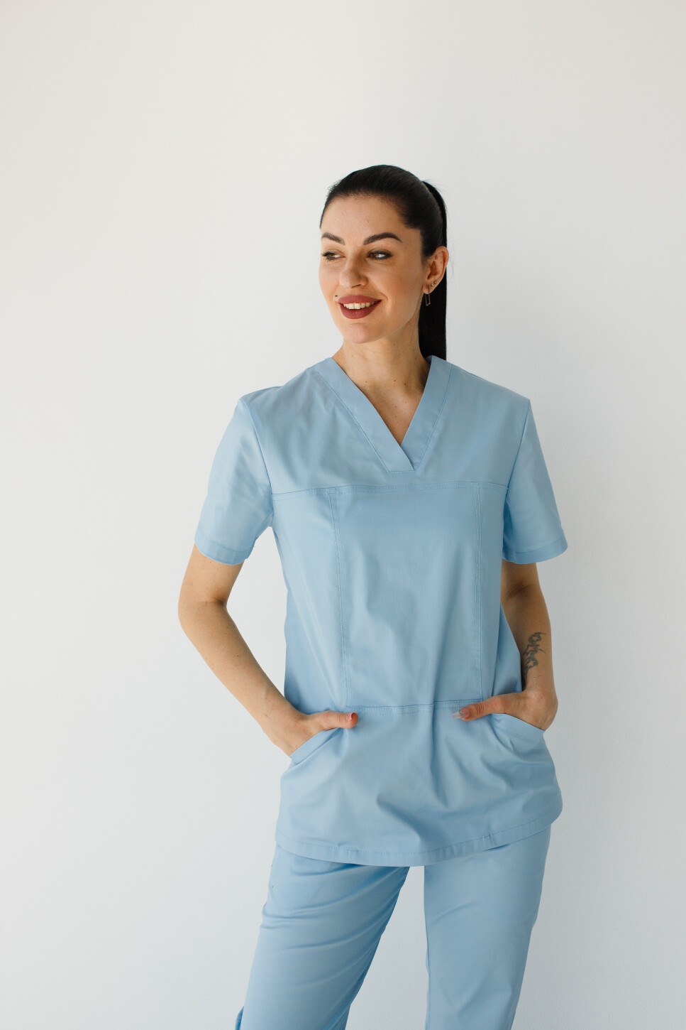 Women's medical suit Topaz azure Elite Stretch 488-333-708 / 492-333-705 (6624456) фото 2