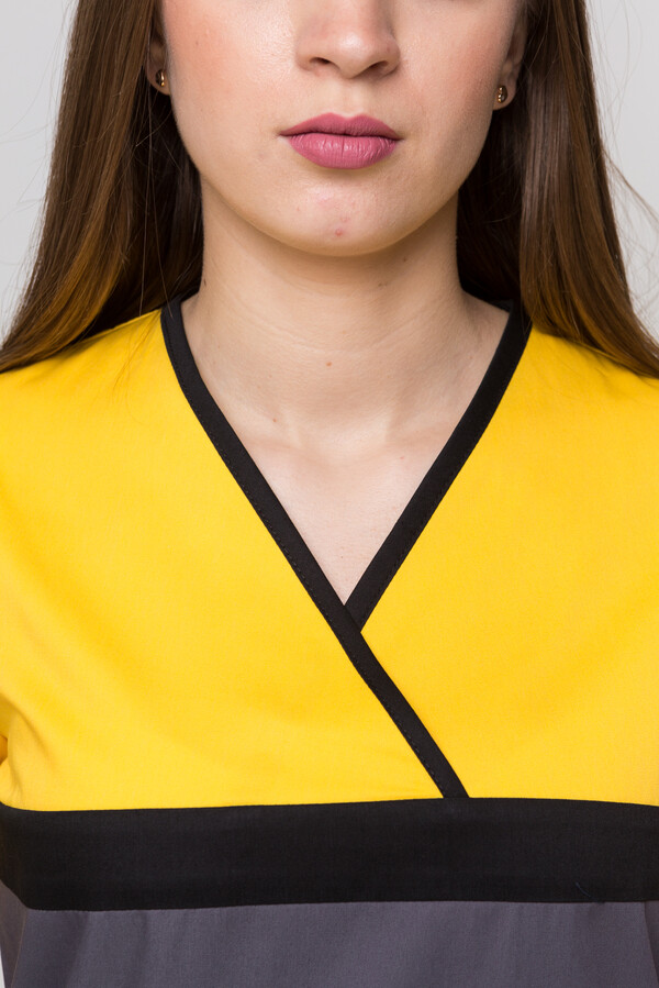 Costume Lydia +Br. Virginia. COTTON. Yellow / asphalt (5410116) фото 8