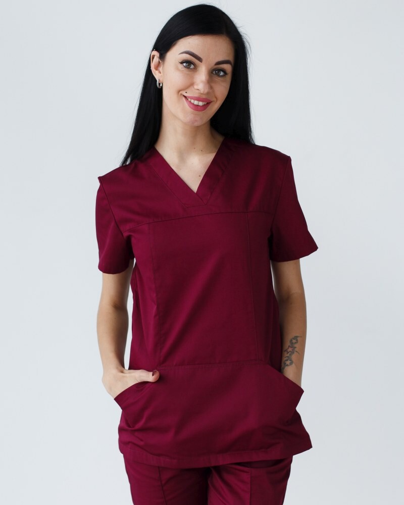 Medical shirt women's Topaz marsala 164-326-705 (6613501) фото 1