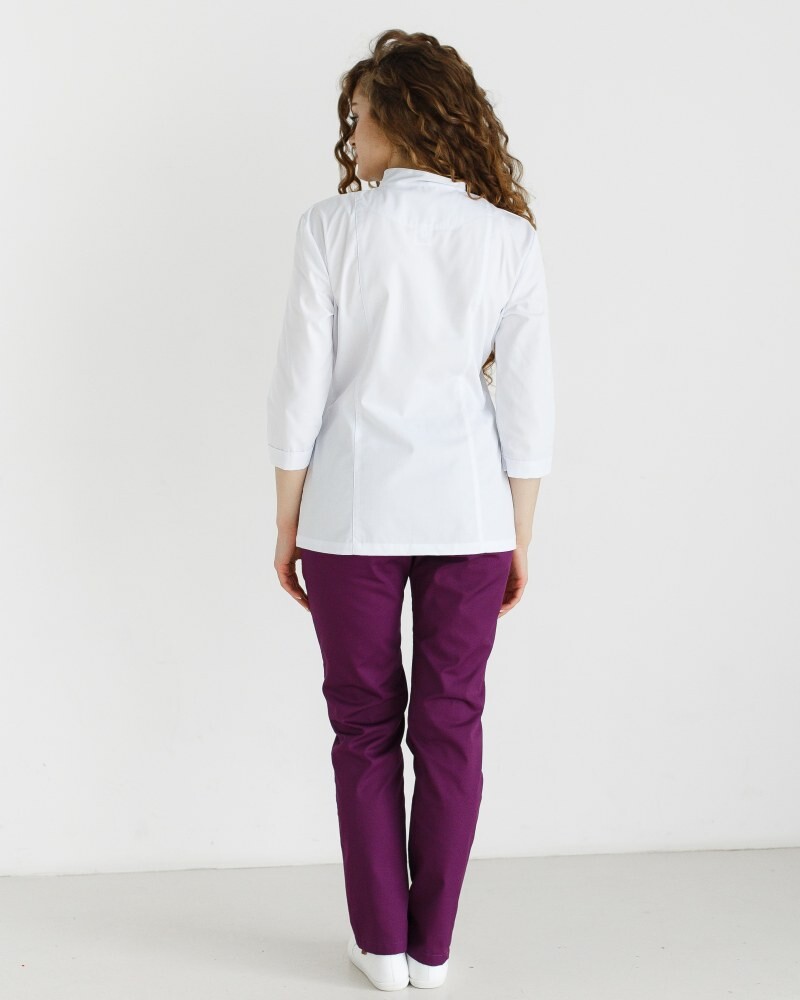 Medical suit for women Sakura white-purple 124-346-678 / 317-346-679 (6613238) фото 2