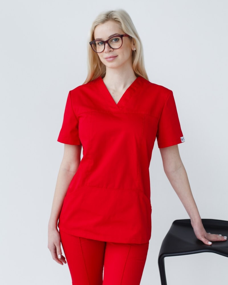 Medical shirt women's Topaz red 164-339-705 (6613493) фото 1