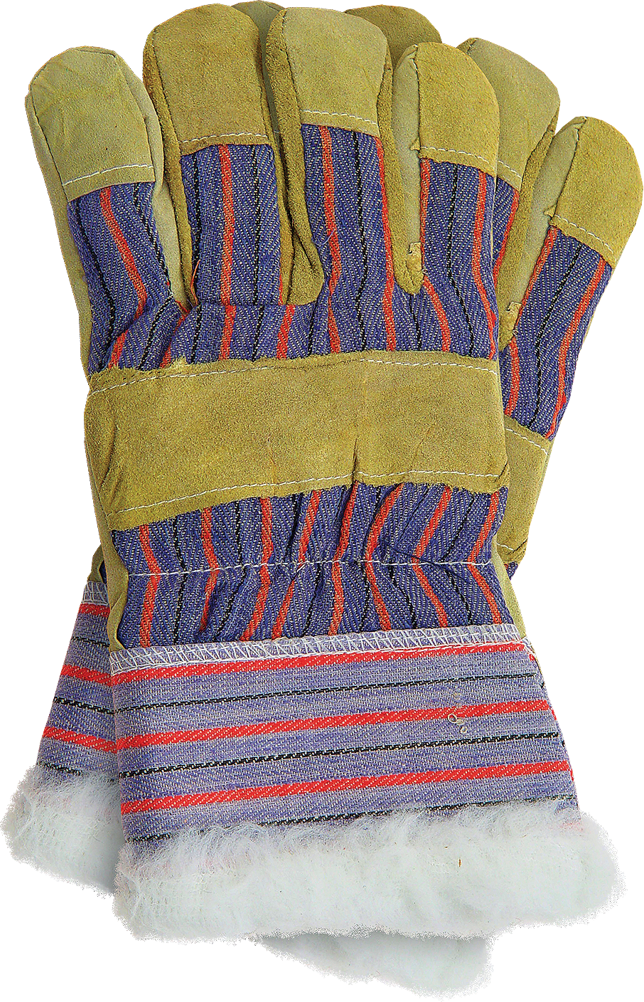 Leather-cotton gloves with fur lining RSO (1762) фото 1