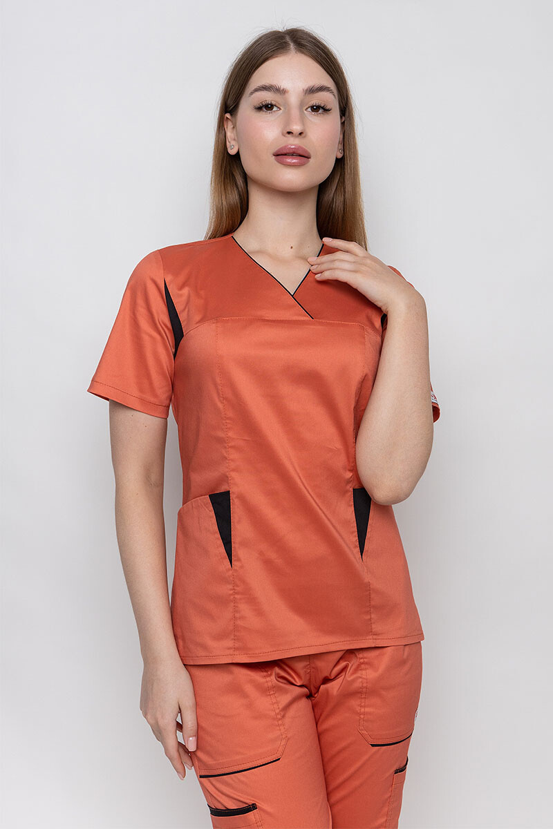 Medical suit Emily-stretch, female. Terracotta (5436925) фото 5