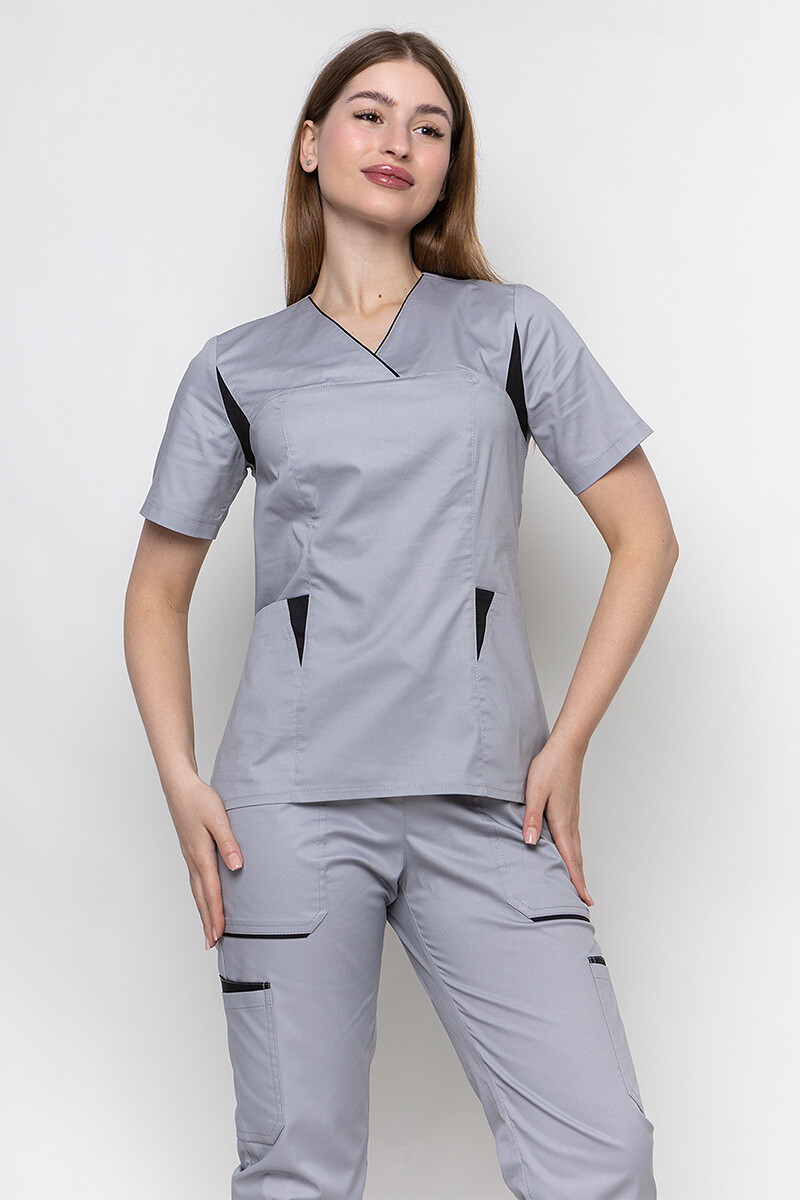 Medical suit Emily-stretch female. Smoke (5436919) фото 3