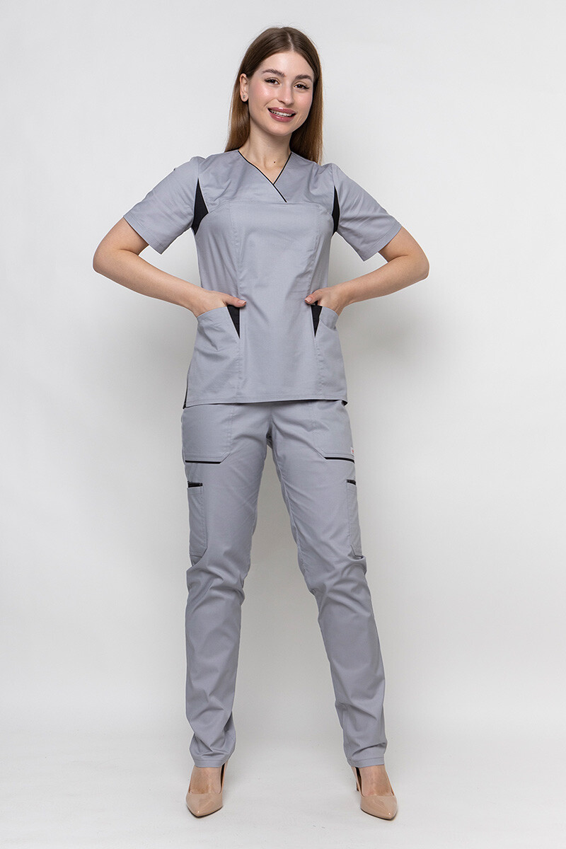 Medical suit Emily-stretch female. Smoke (5436919) фото 1