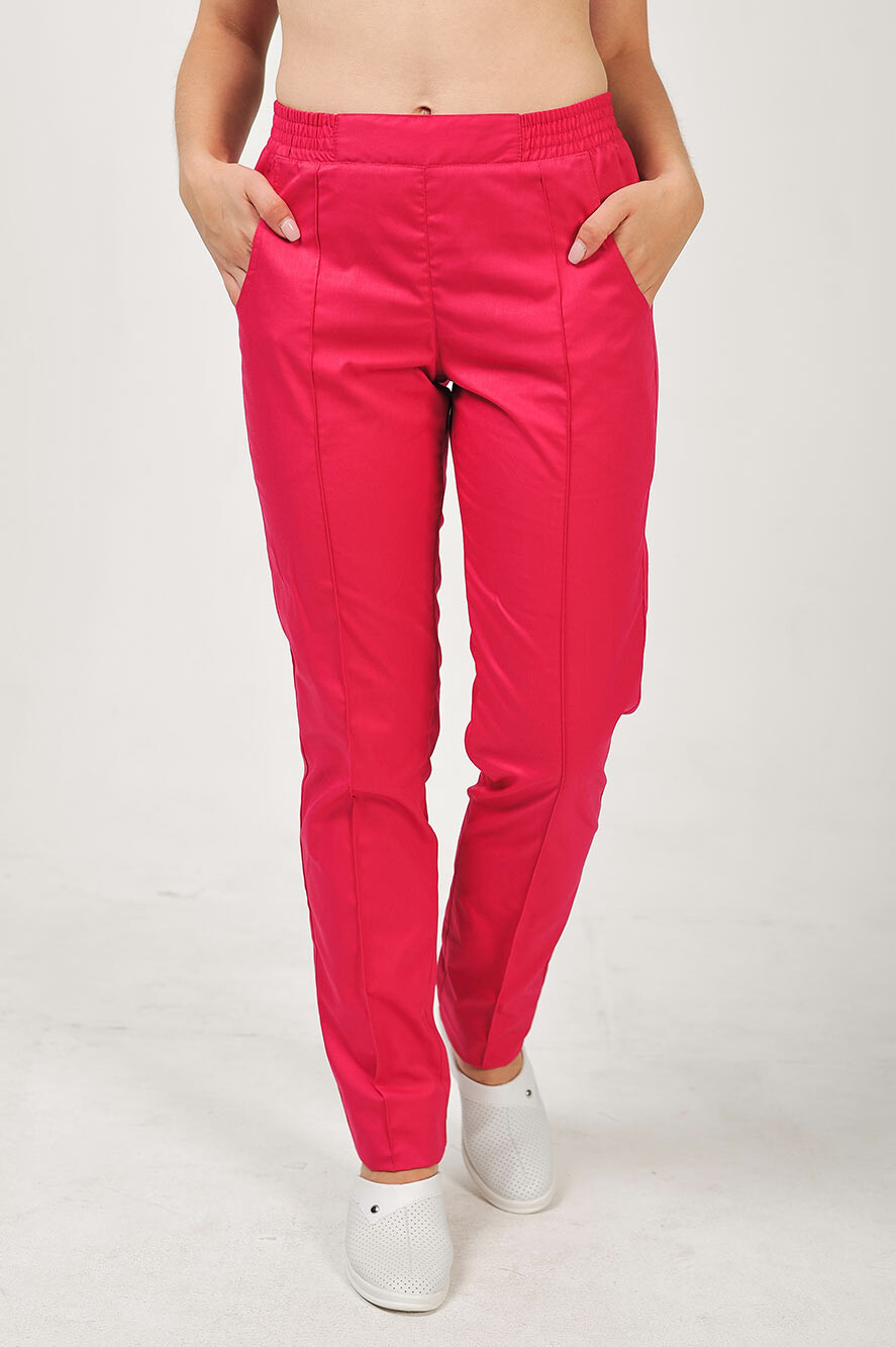 Костюм медицинский И-30+ Бр. зауженные. COTTON. Розовый / цветы / малина (544682) фото 8