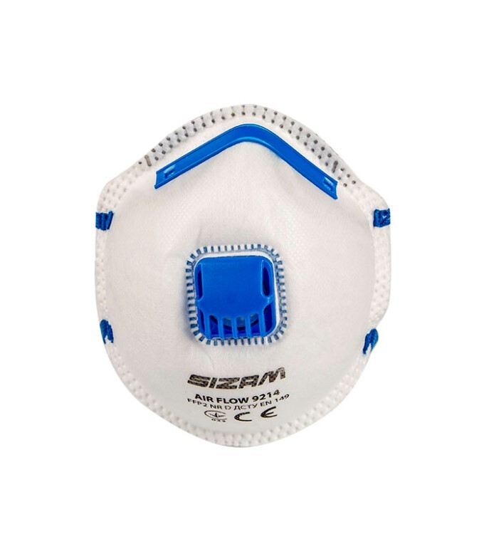 Респиратор Sizam одноразовый с клапаном выдоха Air Flow 9214 FFP2 (упаковка 20 шт.) 35003 (8137995) фото 1