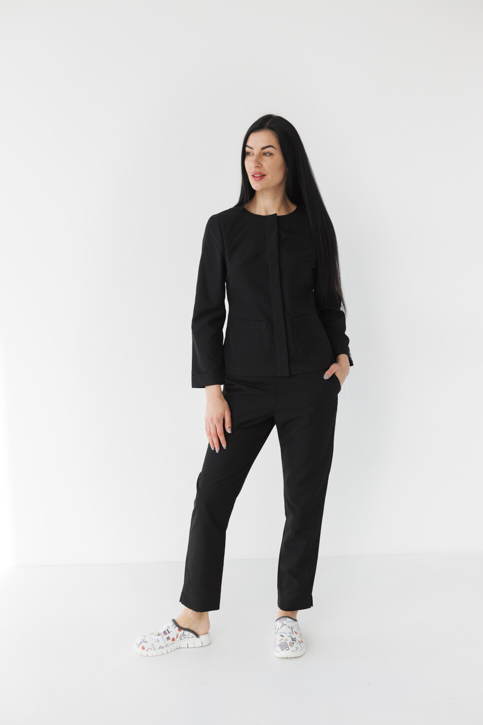 Women's medical suit Jacqueline black (Viscose “Elite”) 440-321-927 (6624472) фото 1