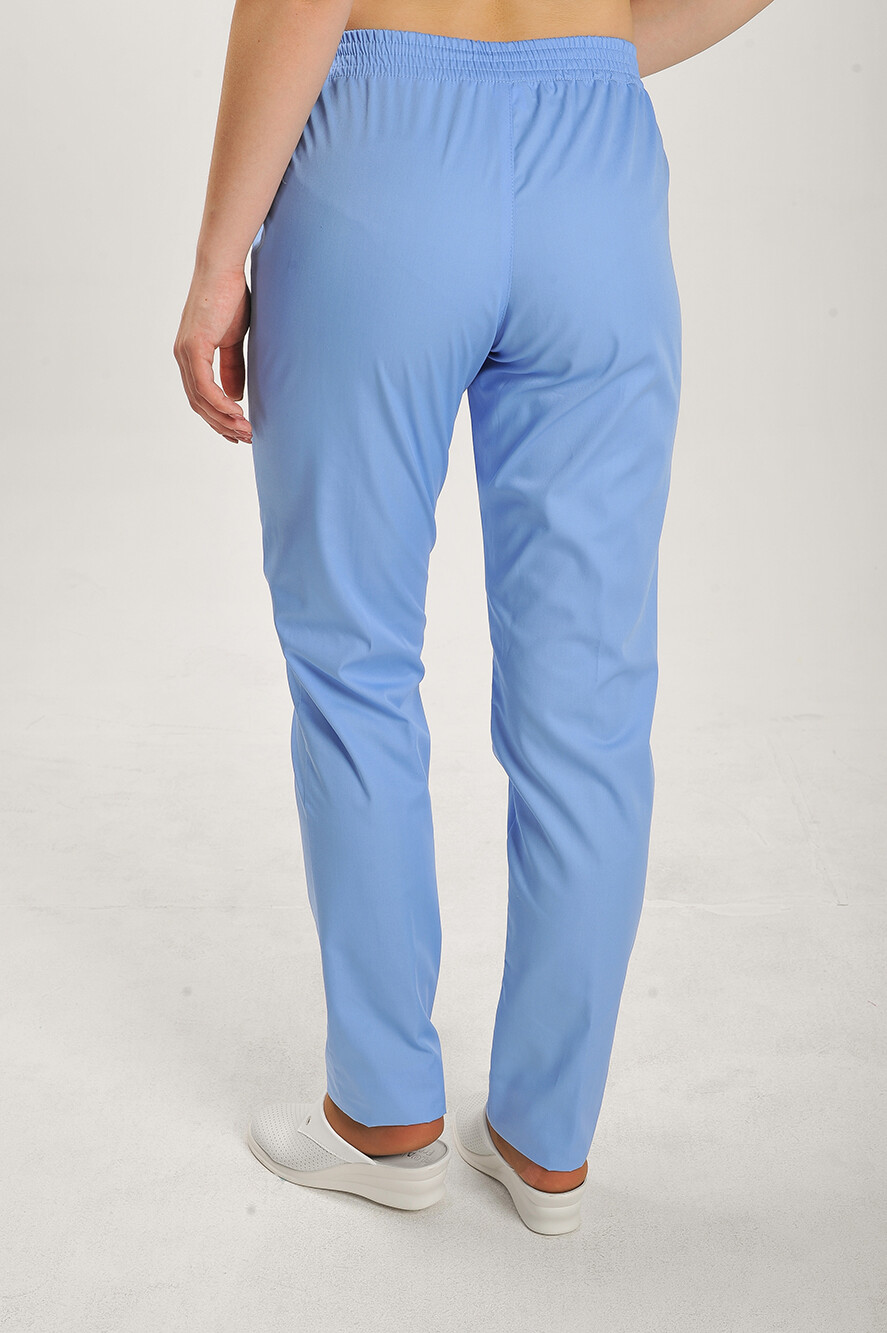 Медицинский костюм Марина+ Бр. зауженные. COTTON. Белый / голубой (544748) фото 2