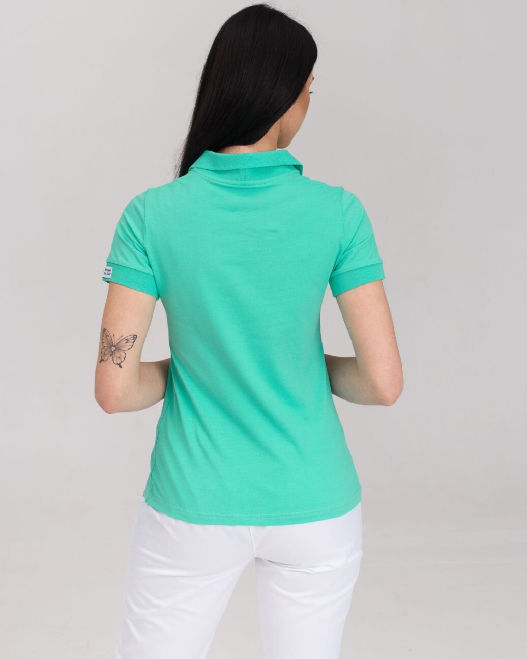 Medical Polo for women menthol with embroidered Lips 147-441-635 (6613406) фото 2