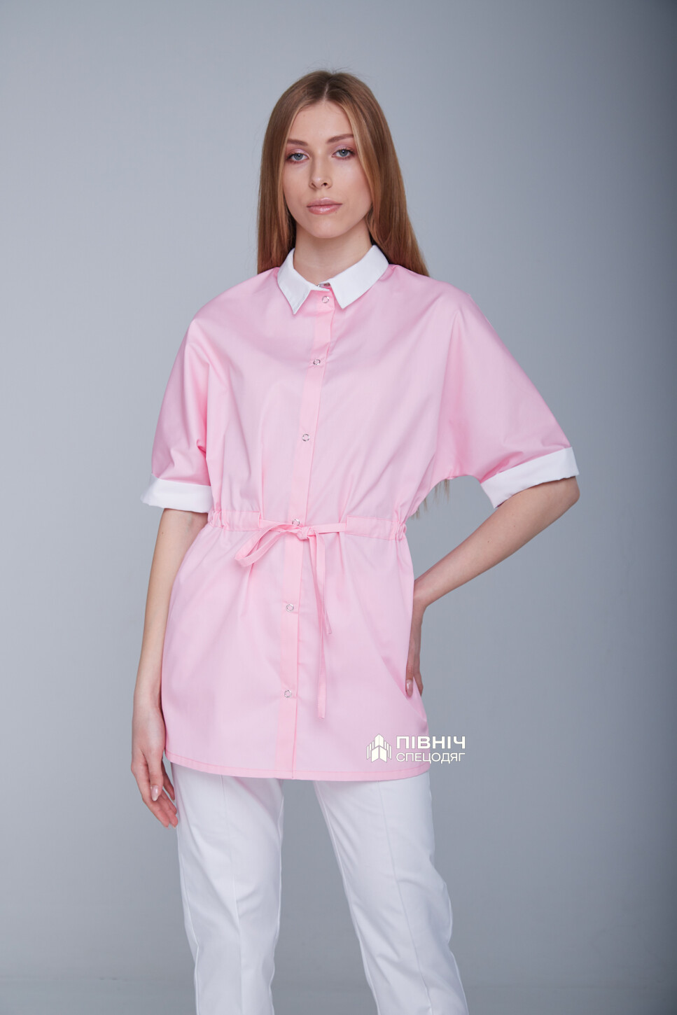 Women's medical blouse "Daria" pink (3399106) фото 4