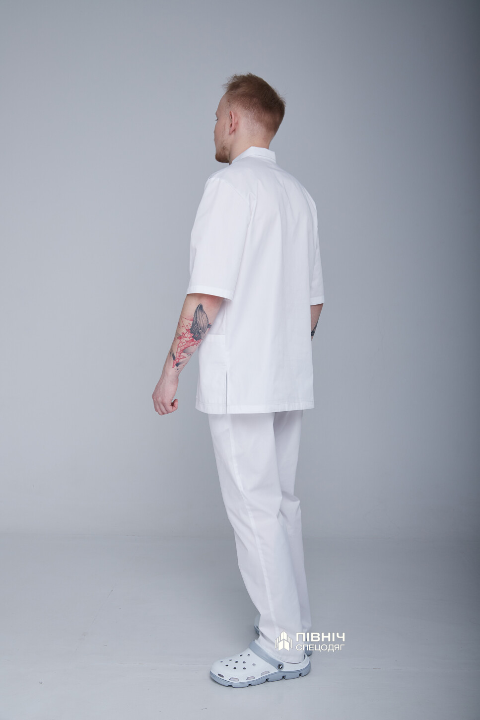 Men's medical shirt "ANDREW" white (3399145) фото 8