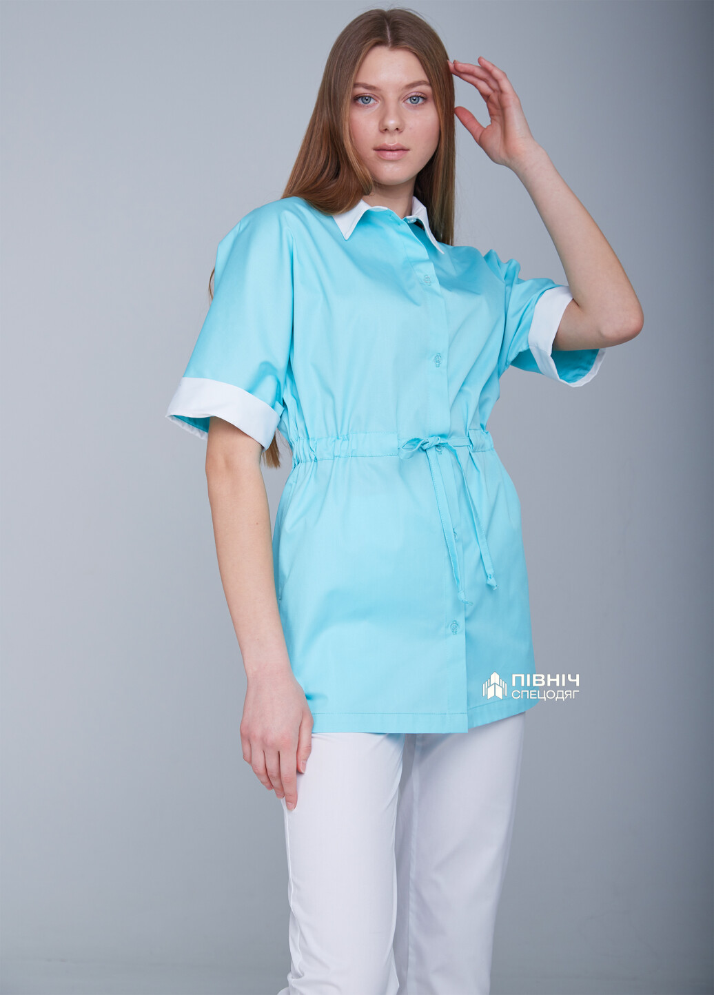 Women's medical blouse "Daria" cornflower-blue (3399130) фото 2