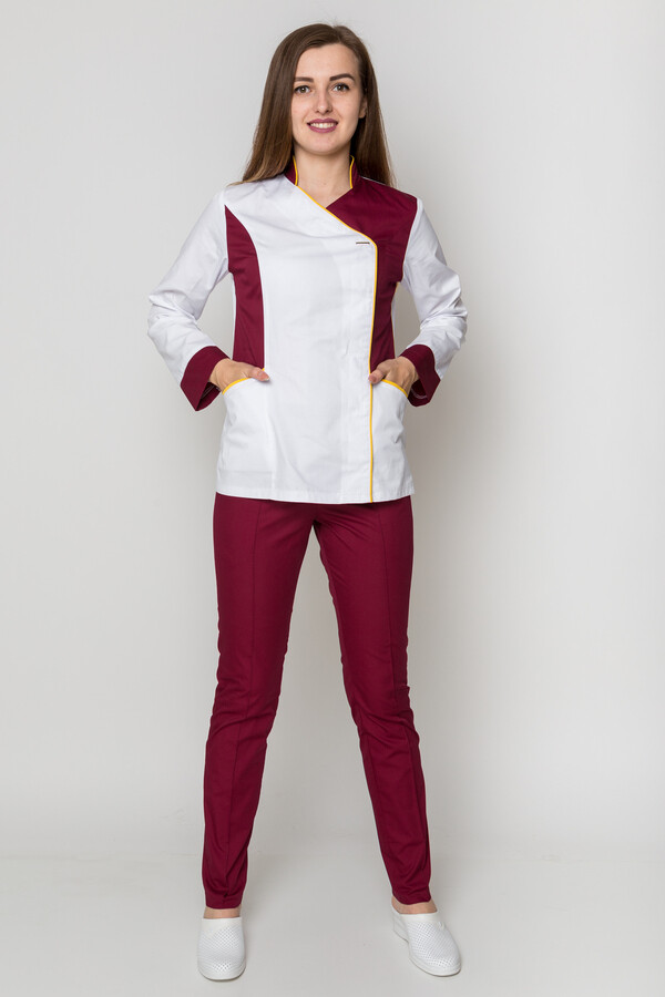Milana+Br. skinny suit. Long sleeve. COTTON. White / marsal (5410143) фото 13