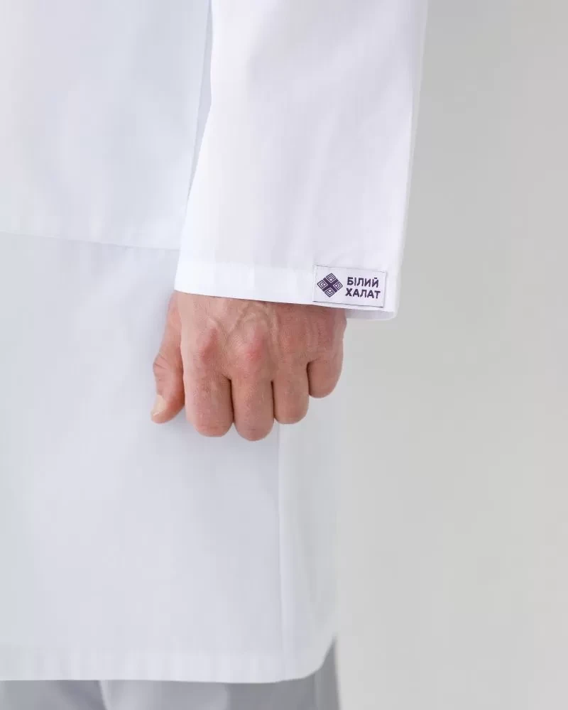 Medical coat for men Amsterdam white-gray 154-366-679 / 154-366-755 (6613822) фото 13