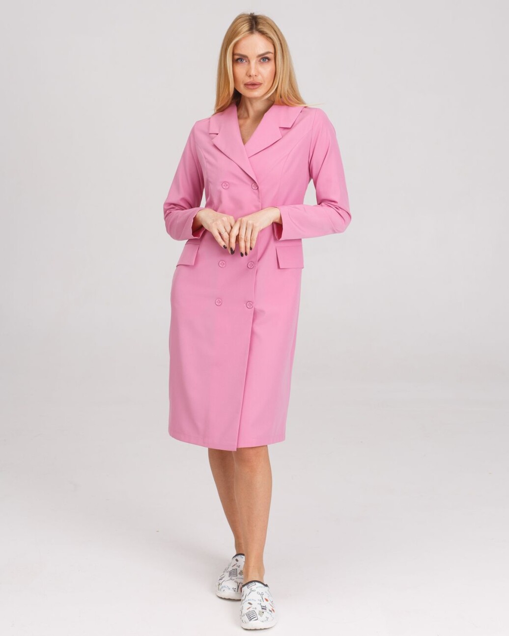 Medical gown women's Monica pink 356-337-677 (6613609) фото 3