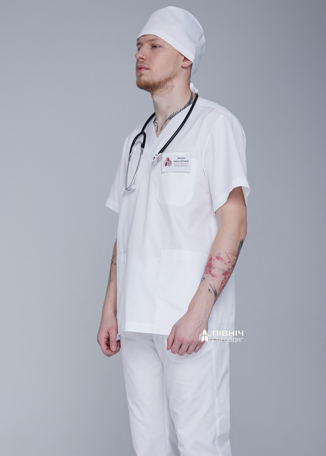 Surgical shirt for men "Yuri" white (3399136) фото 7