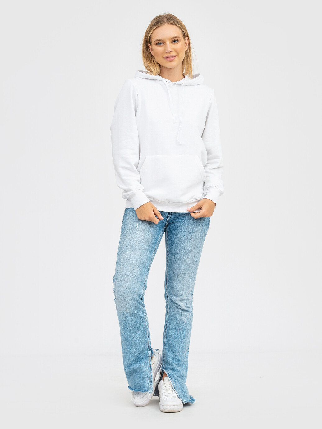 Hoodie UNISEX without fleece U-0402 white (5110262) фото 10