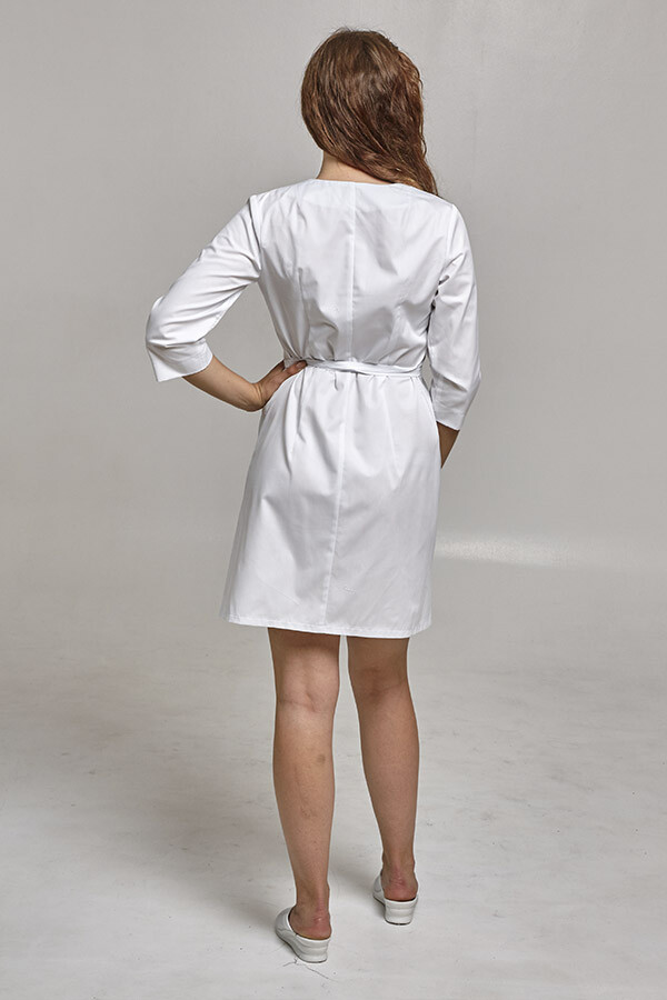 Asia dressing gown. COTTON. White (544812) фото 4