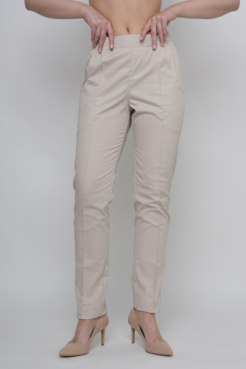 Trousers Rubina narrowed women's medical. Cream (5436987) фото 3