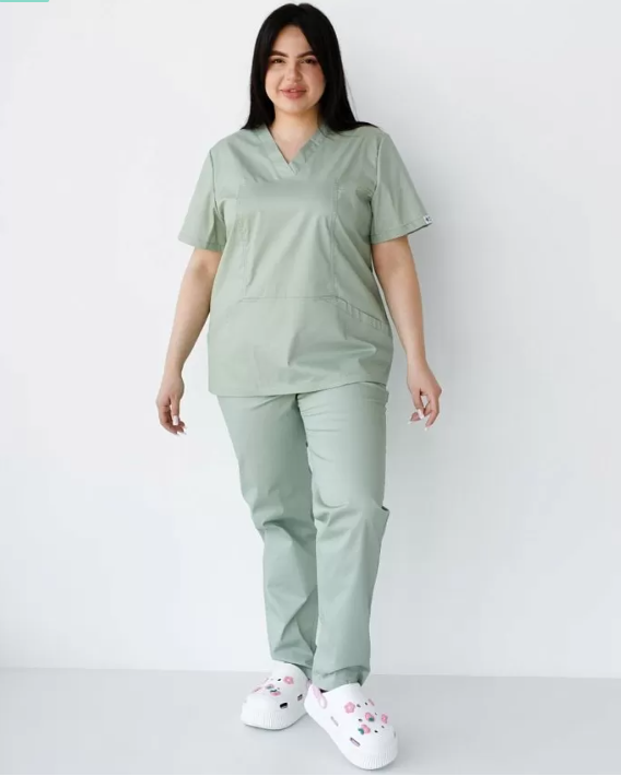 Медицинский костюм женский Топаз фисташковый Elitе Stretch 488-396-705 / 492-396-705 (6624450) фото 11