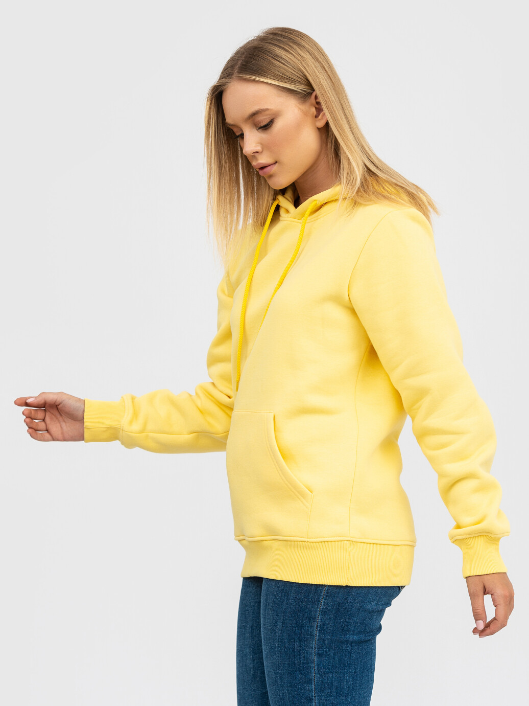 Hoodie UNISEX brushed U-0401 yellow (5110256) фото 3