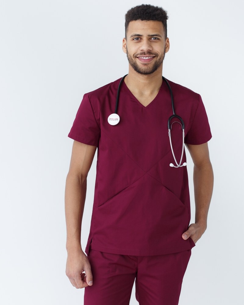 Medical suit for men Milan marsala 134-326-708 (6613708) фото 3